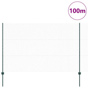 Recinzione con pali. Verde 1.5 x 100 m Acciaio 3336800