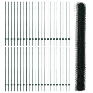 Recinzione con pali. Verde 1.5 x 100 m Acciaio 3336801