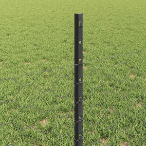 Recinzione con pali. Grigio 0.5 x 10 m Acciaio 3336812