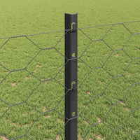 Recinzione con pali. Grigio 1.2 x 10 m Acciaio 3336828