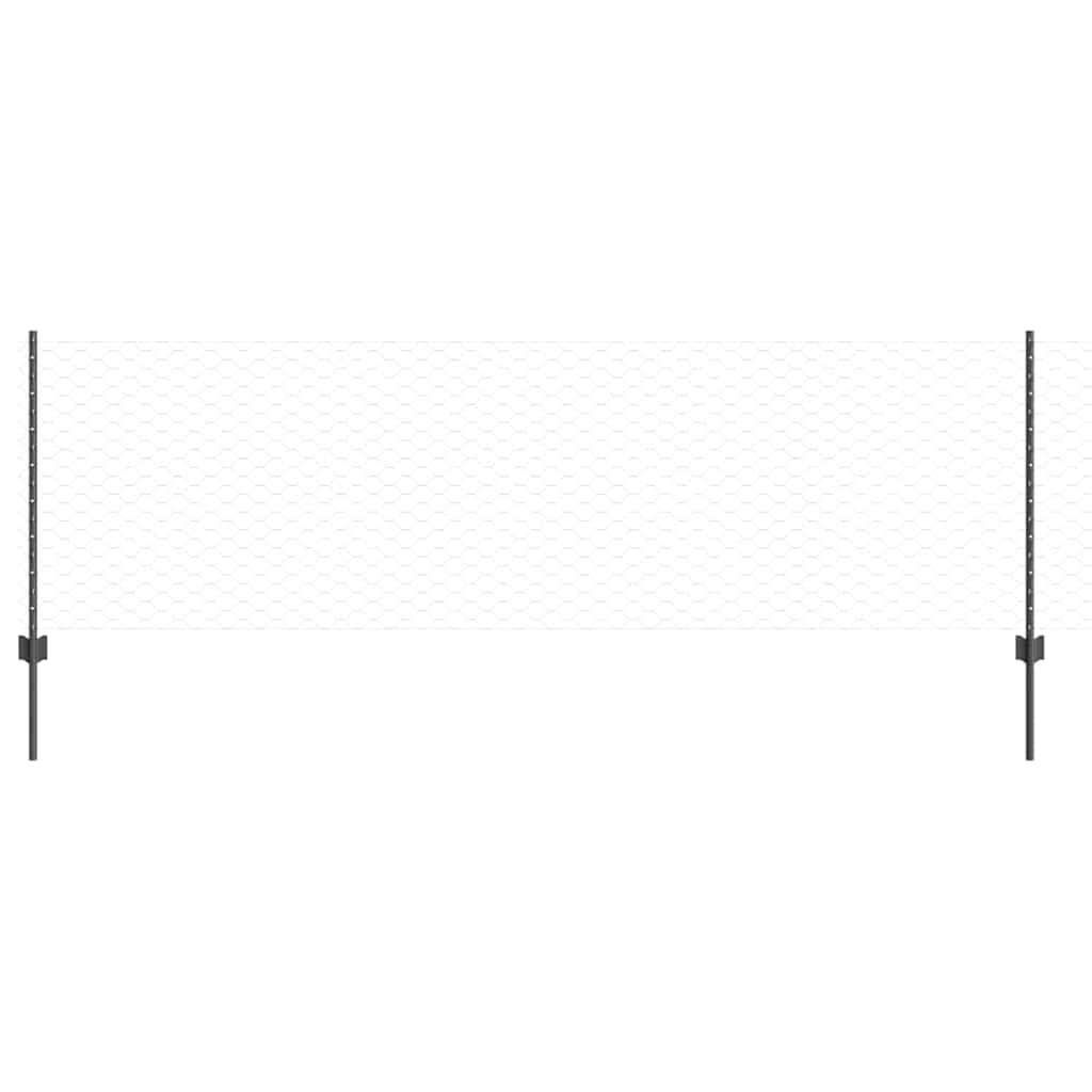 Recinzione con pali. Grigio 0.8 x 50 m Acciaio 3336892
