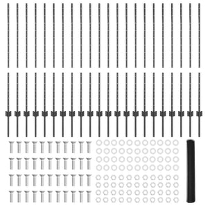 Recinzione con pali. Grigio 1.2 x 50 m Acciaio 3336898