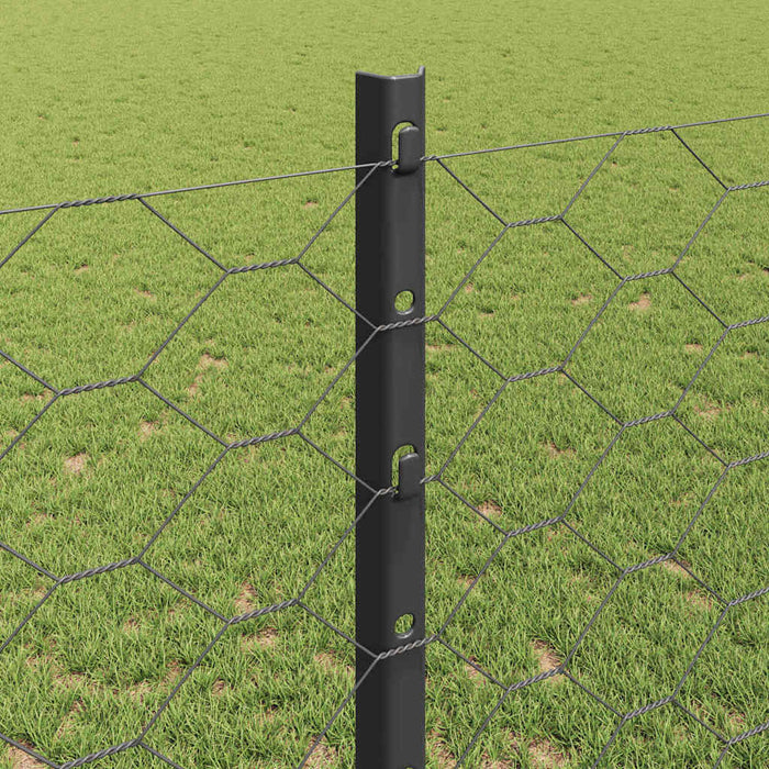 Recinzione con pali. Grigio 1.2 x 50 m Acciaio 3336900