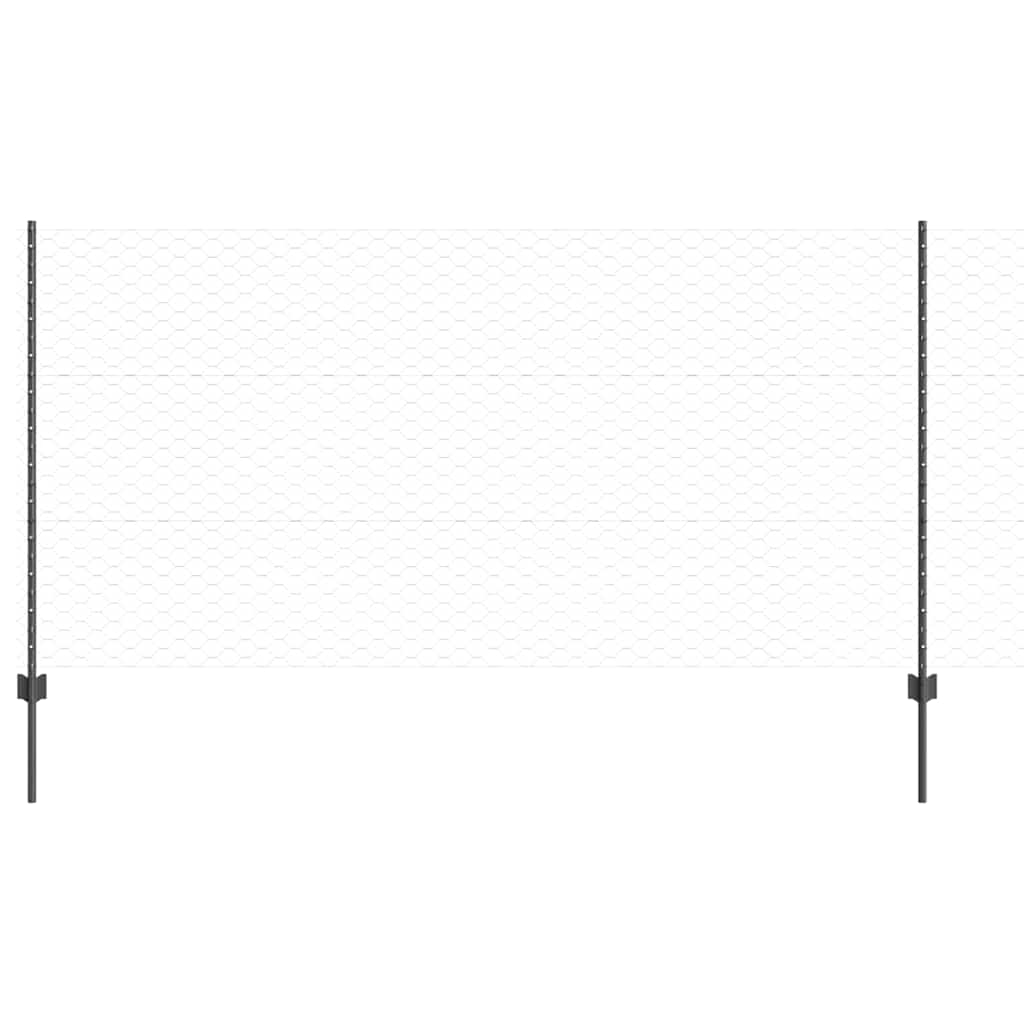 Recinzione con pali. Grigio 1.2 x 50 m Acciaio 3336900