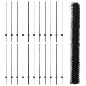 Recinzione con pali. Grigio 1.4 x 50 m Acciaio 3336904