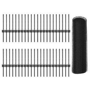 Recinzione con pali. Grigio 0.4 x 100 m Acciaio 3336914