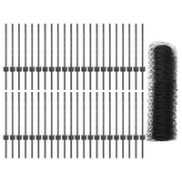 Recinzione con pali. Grigio 0.6 x 100 m Acciaio 3336923