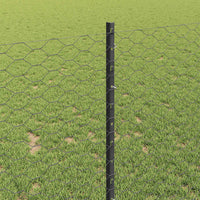 Recinzione con pali. Grigio 1 x 100 m Acciaio 3336931