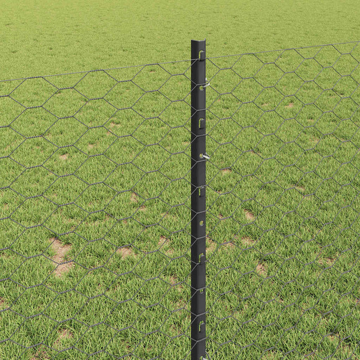 Recinzione con pali. Grigio 1 x 100 m Acciaio 3336931