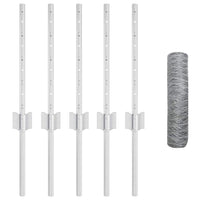 Recinzione con pali. Argento 0.4 x 10 m Acciaio 3336948