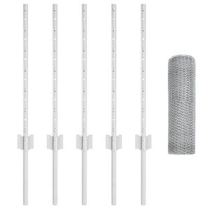 Recinzione con pali. Argento 0.6 x 10 m Acciaio 3336954