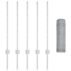 Recinzione con pali. Argento 0.8 x 10 m Acciaio 3336958