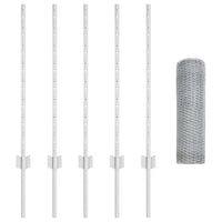 Recinzione con pali. Argento 0.8 x 10 m Acciaio 3336959