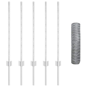 Recinzione con pali. Argento 0.8 x 10 m Acciaio 3336961