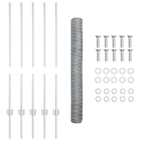 Recinzione con pali. Argento 1 x 10 m Acciaio 3336964