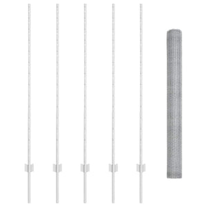 Recinzione con pali. Argento 1.4 x 10 m Acciaio 3336970