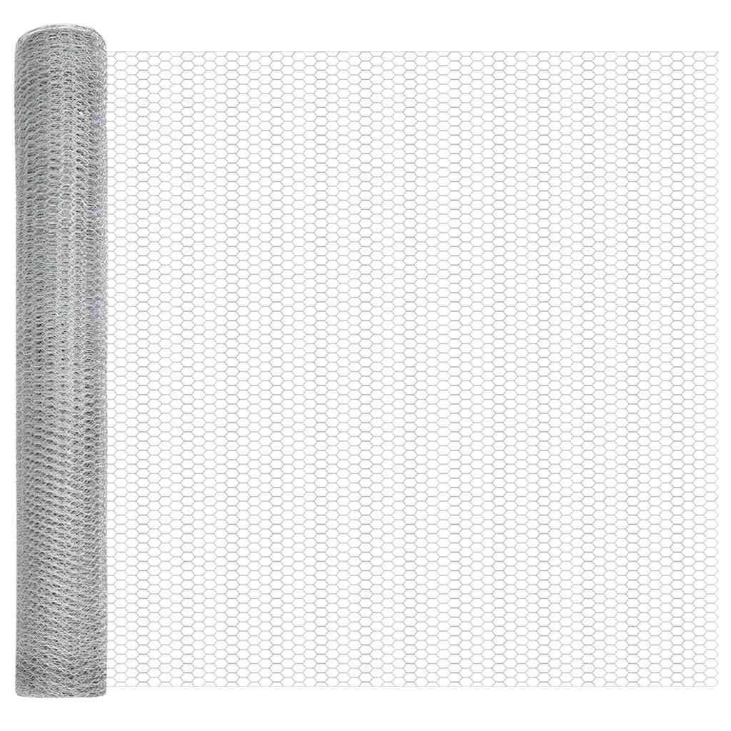 Recinzione con pali. Argento 1.4 x 10 m Acciaio 3336970