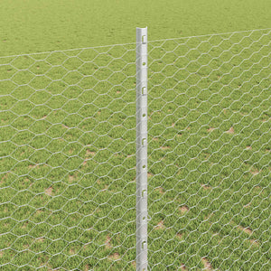 Recinzione con pali. Argento 1.4 x 10 m Acciaio 3336971