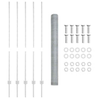 Recinzione con pali. Argento 1.4 x 10 m Acciaio 3336971