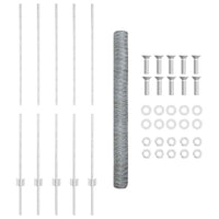 Recinzione con pali. Argento 1.4 x 10 m Acciaio 3336972