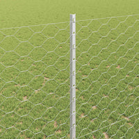 Recinzione con pali. Argento 1.4 x 10 m Acciaio 3336973