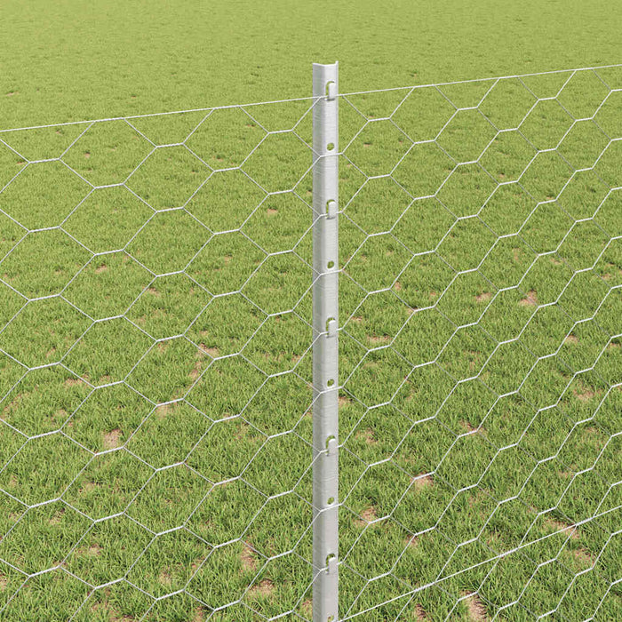 Recinzione con pali. Argento 1.4 x 10 m Acciaio 3336973