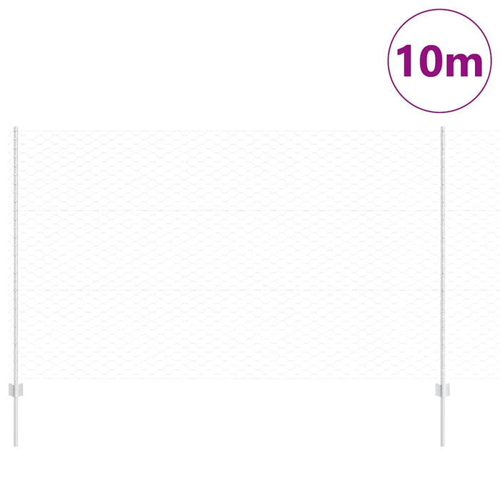 Recinzione con pali. Argento 1.4 x 10 m Acciaio 3336973