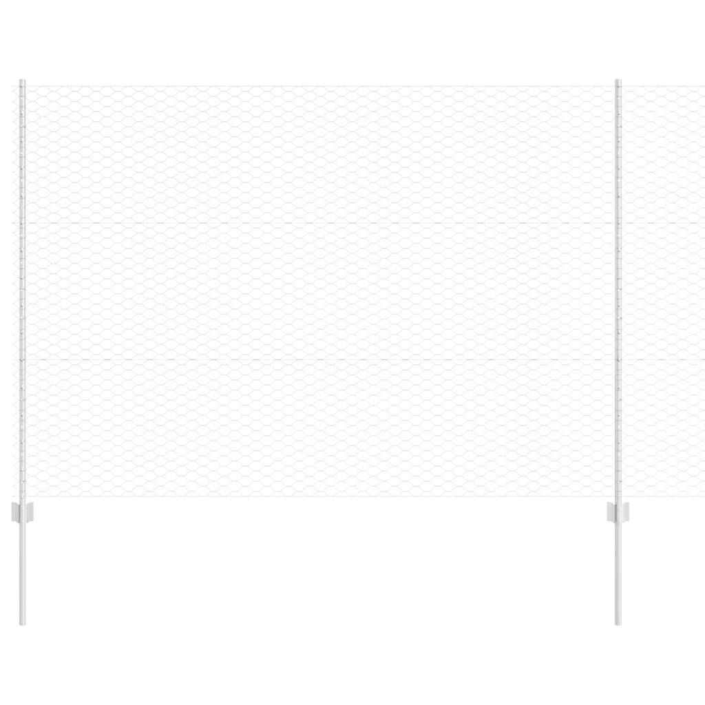 Recinzione con pali. Argento 1.5 x 10 m Acciaio 3336976