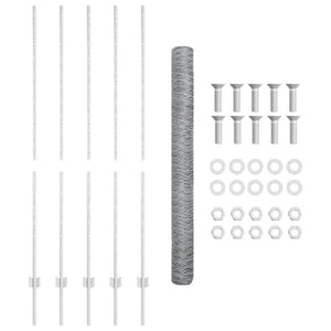 Recinzione con pali. Argento 1.5 x 10 m Acciaio 3336977