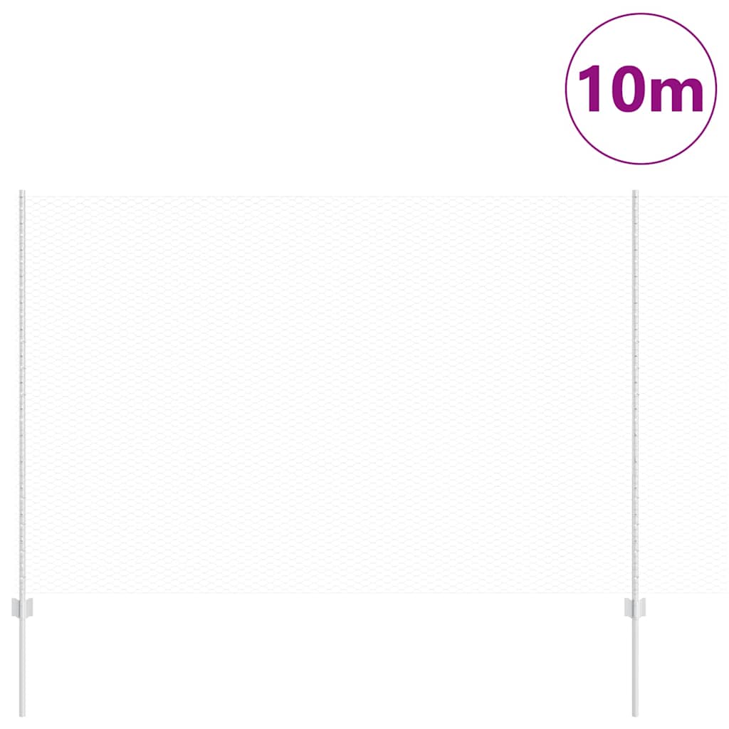 Recinzione con pali. Argento 1.6 x 10 m Acciaio 3336979