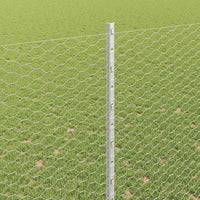 Recinzione con pali. Argento 1.6 x 10 m Acciaio 3336980