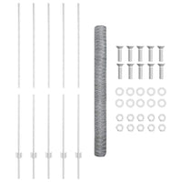 Recinzione con pali. Argento 1.6 x 10 m Acciaio 3336981