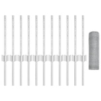 Recinzione con pali. Argento 0.4 x 25 m Acciaio 3336982