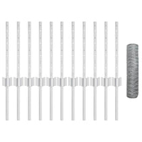 Recinzione con pali. Argento 0.4 x 25 m Acciaio 3336984