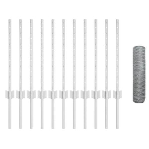 Recinzione con pali. Argento 0.5 x 25 m Acciaio 3336989