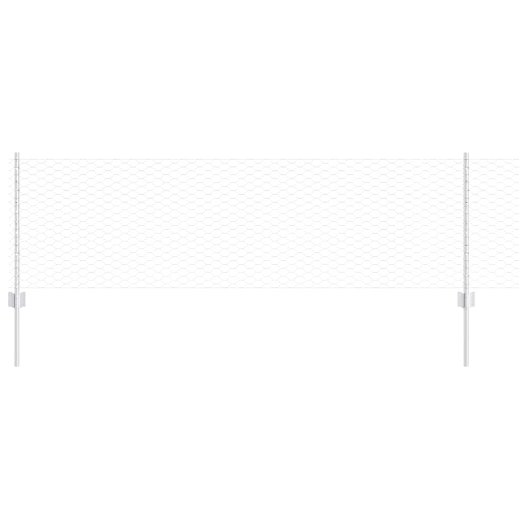 Recinzione con pali. Argento 0.6 x 25 m Acciaio 3336992