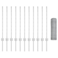 Recinzione con pali. Argento 0.8 x 25 m Acciaio 3336994