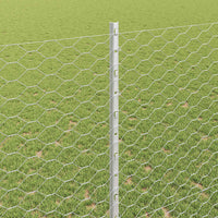 Recinzione con pali. Argento 1.4 x 25 m Acciaio 3337008