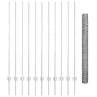 Recinzione con pali. Argento 1.4 x 25 m Acciaio 3337008