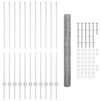 Recinzione con pali. Argento 1.4 x 25 m Acciaio 3337008