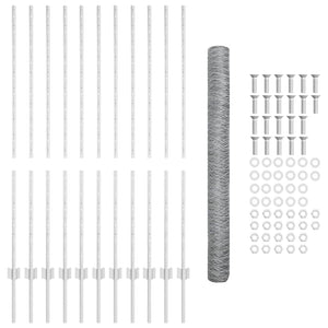 Recinzione con pali. Argento 1.4 x 25 m Acciaio 3337008