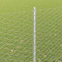 Recinzione con pali. Argento 1.5 x 25 m Acciaio 3337012