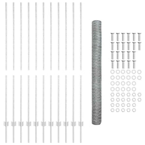 Recinzione con pali. Argento 1.6 x 25 m Acciaio 3337016