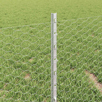 Recinzione con pali. Argento 0.4 x 50 m Acciaio 3337019