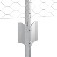 Recinzione con pali. Argento 0.5 x 50 m Acciaio 3337023