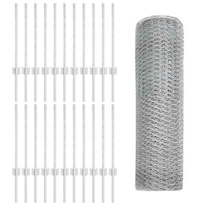 Recinzione con pali. Argento 0.5 x 50 m Acciaio 3337023