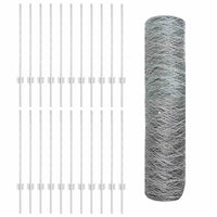 Recinzione con pali. Argento 0.8 x 50 m Acciaio 3337032