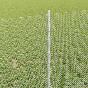 Recinzione con pali. Argento 1 x 50 m Acciaio 3337034