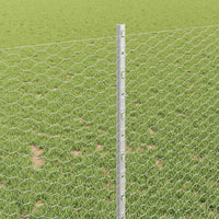 Recinzione con pali. Argento 1 x 50 m Acciaio 3337035