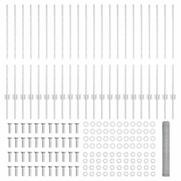 Recinzione con pali. Argento 1 x 50 m Acciaio 3337035